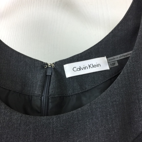 Calvin Klein Sleeveless Dark Grey Work Dress - Picture 7 of 8